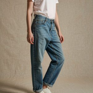 Front view of The Boyfriend Jean — Vintage Mid Blue