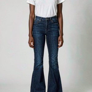 Front view of The High-Rise Flare Jean — Indigo