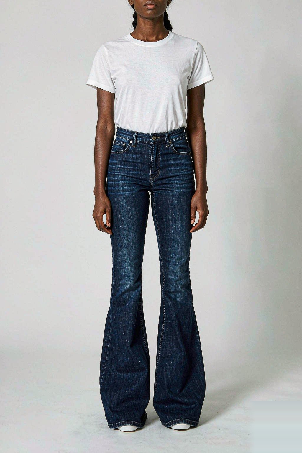 The Classic Straight Jean — Mid Blue The High-Rise Flare Jean — Indigo