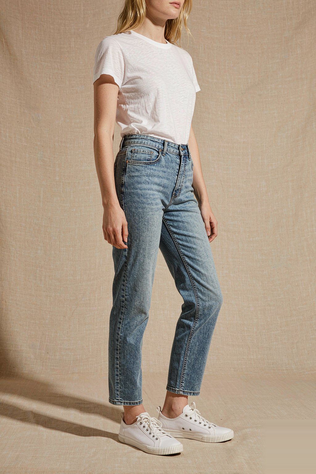 About Bentleys Denim Editorial shot of the Bentleys Denim collection on a single model
