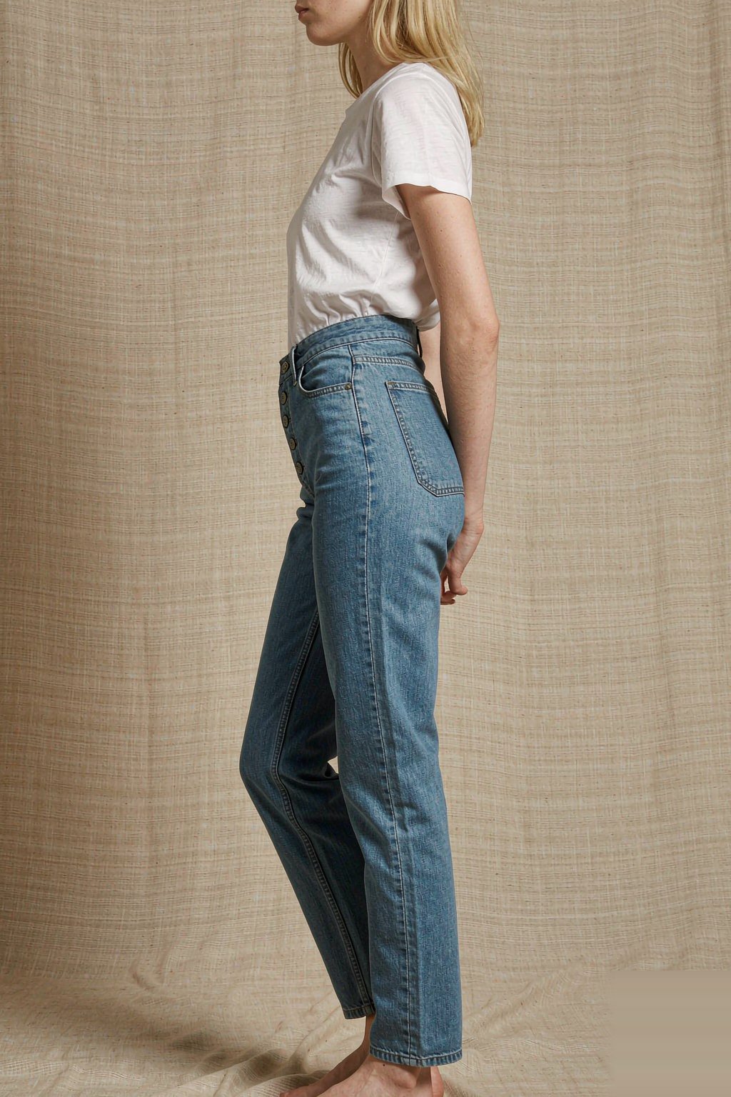 The Mom Jean — Stonewash The Mom Jean — Stonewash seen from the side